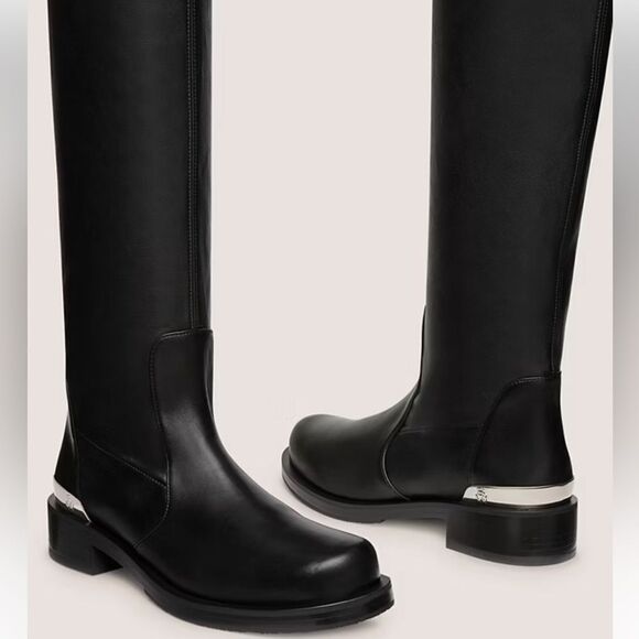 Stuart Weitzman Women's Mercer Bold Sw Logo Slouch Boots Fashion size 8 $ 895.00 - Picture 1 of 6